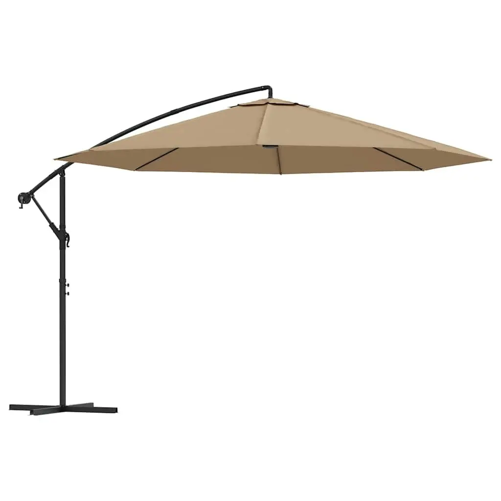 Cantilever Garden Parasol UV Protective Polyester 350cm Taupe Shade