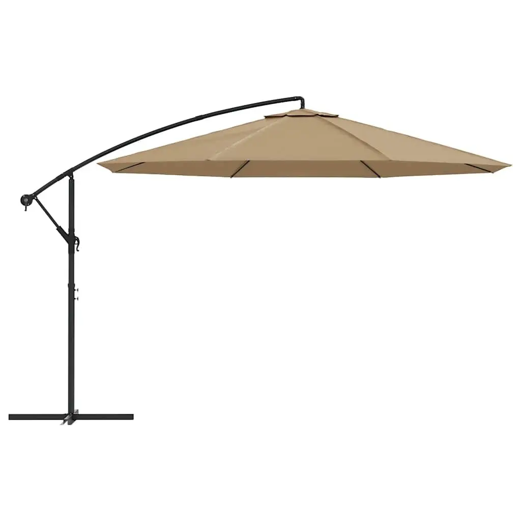Cantilever Garden Parasol UV Protective Polyester 350cm Taupe Shade