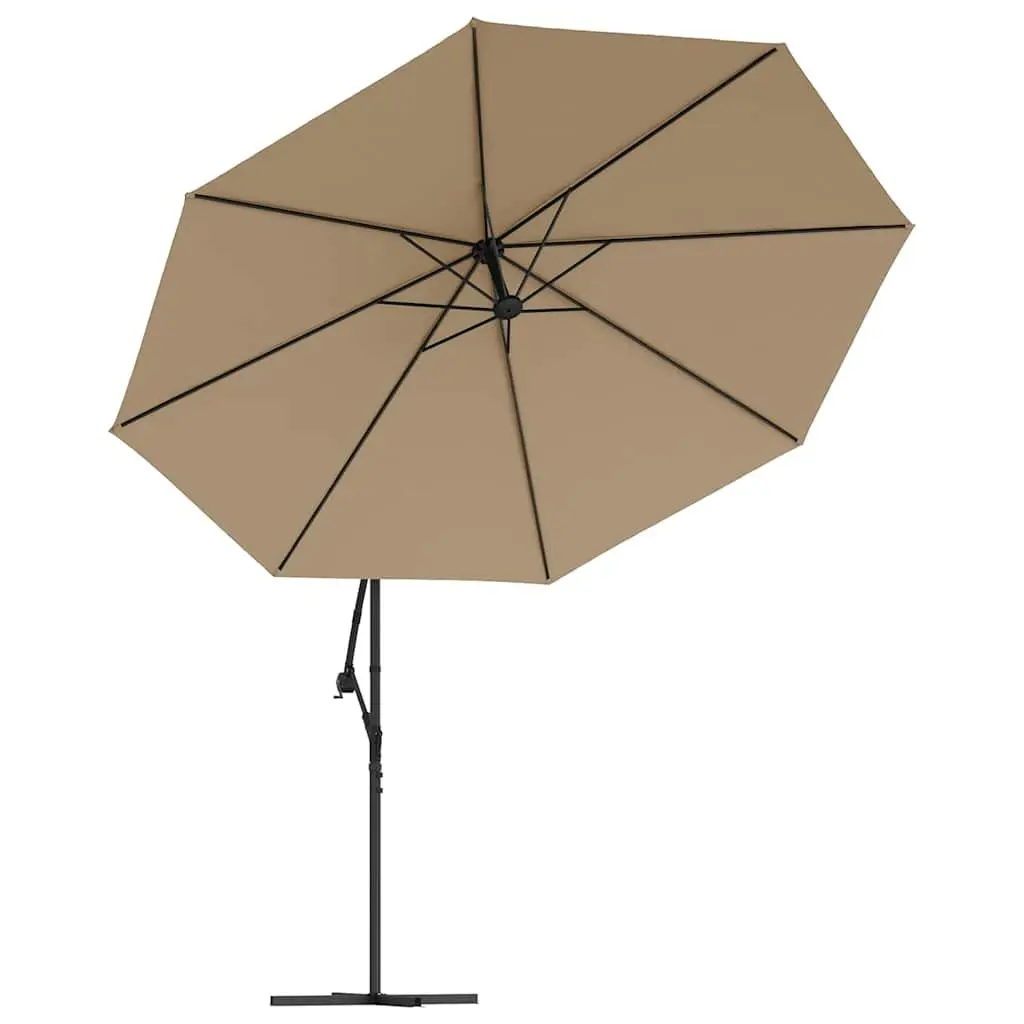 Cantilever Garden Parasol UV Protective Polyester 350cm Taupe Shade
