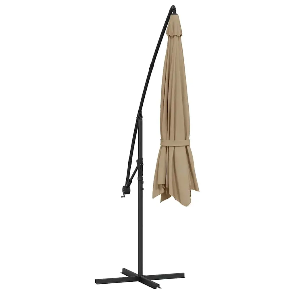 Cantilever Garden Parasol UV Protective Polyester 350cm Taupe Shade