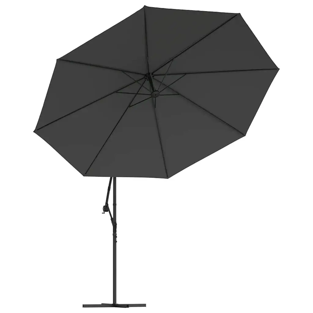 Cantilever Garden Parasol Solar Powered 350cm with LED Lights and Tilting Mechanism