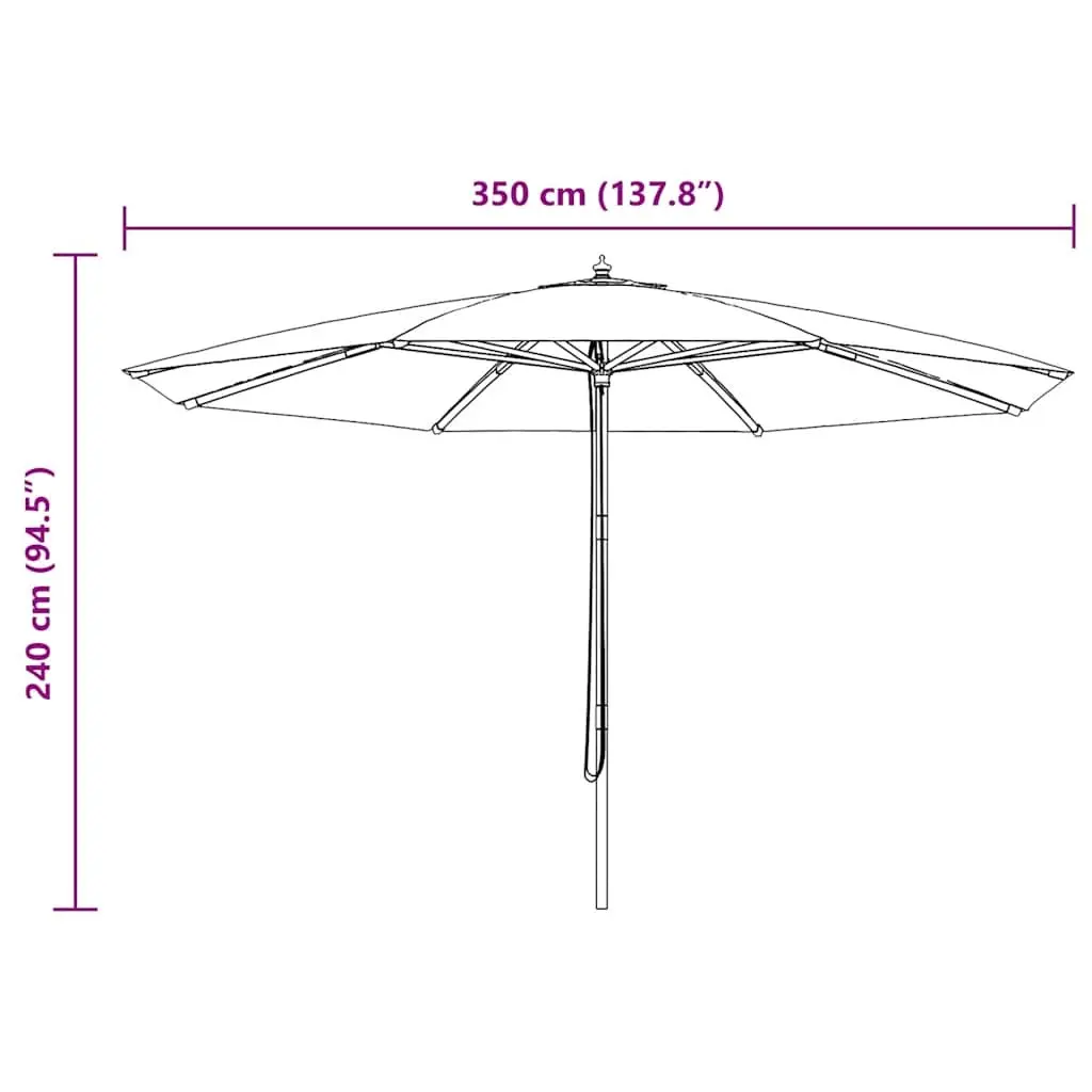 350cm Garden Parasol for Outdoor Enjoyment