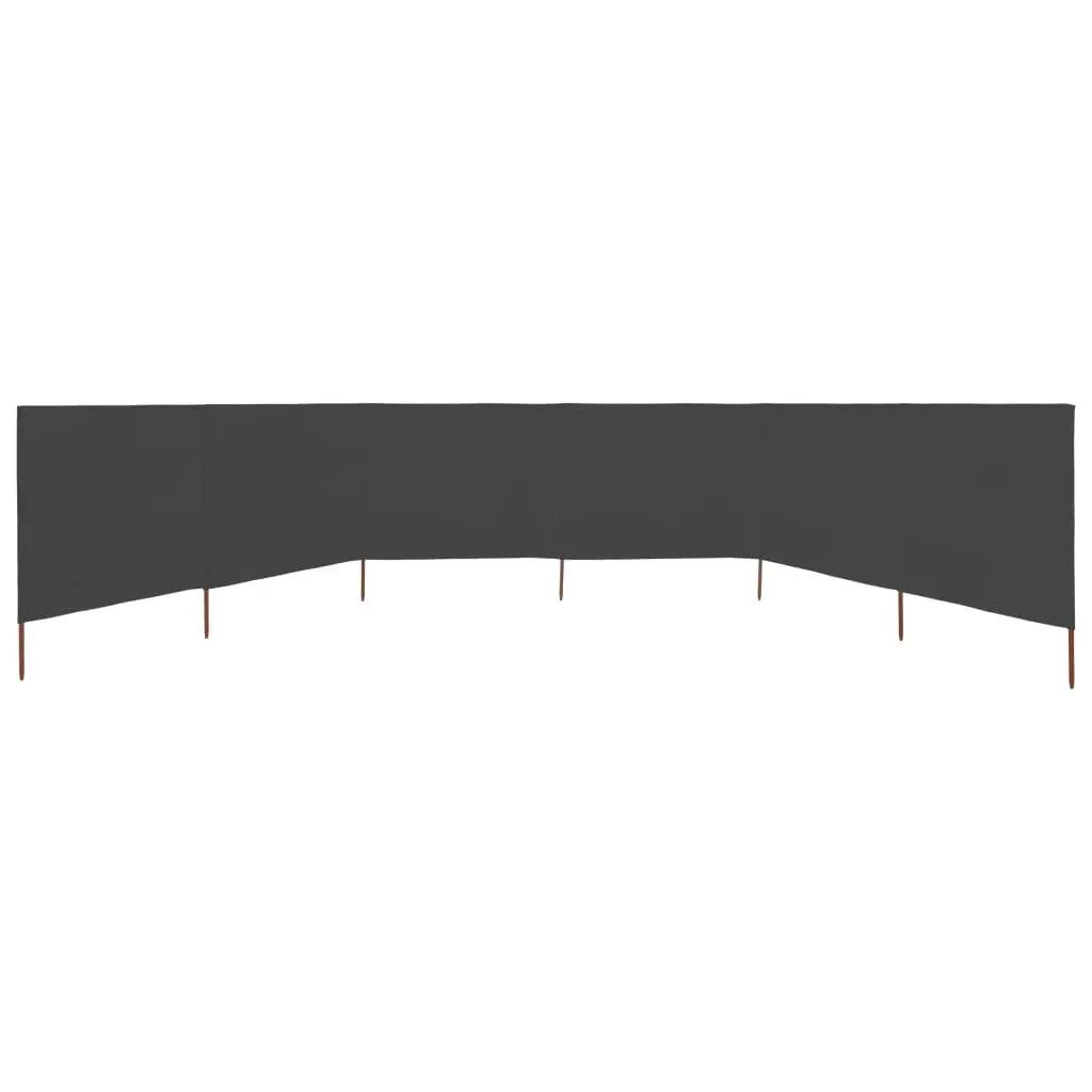 6-Panel Folding Wind Screen Outdoor Garden Shelter Fabric Grey 800x80cm