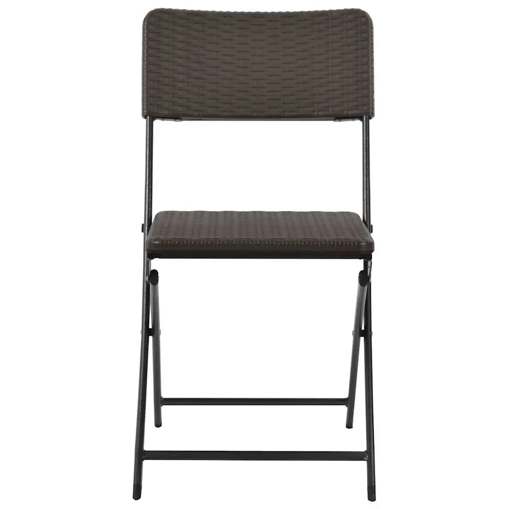 Outdoor Folding Chairs Set of 2 Garden Patio Seating Brown Weather-Resistant