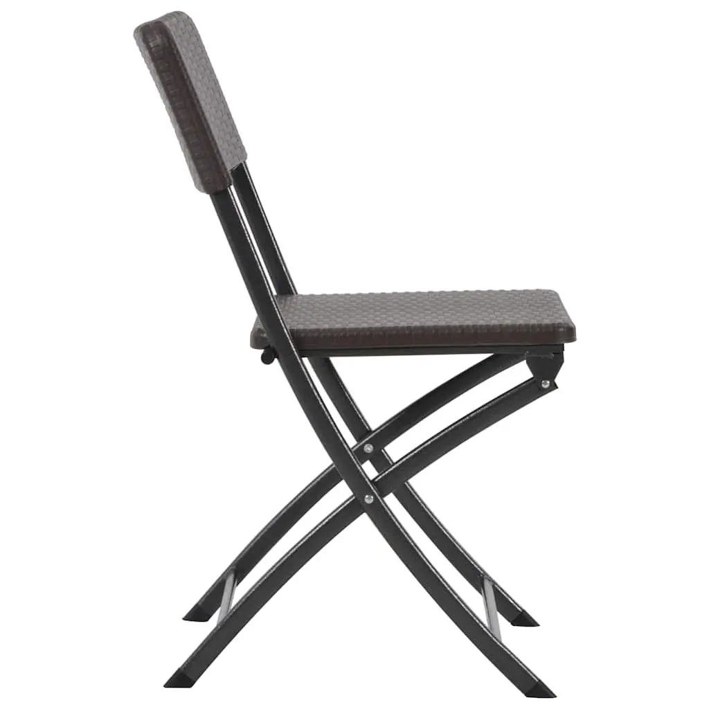 Outdoor Folding Chairs Set of 2 Garden Patio Seating Brown Weather-Resistant
