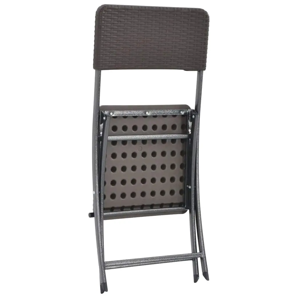 Outdoor Folding Chairs Set of 2 Garden Patio Seating Brown Weather-Resistant