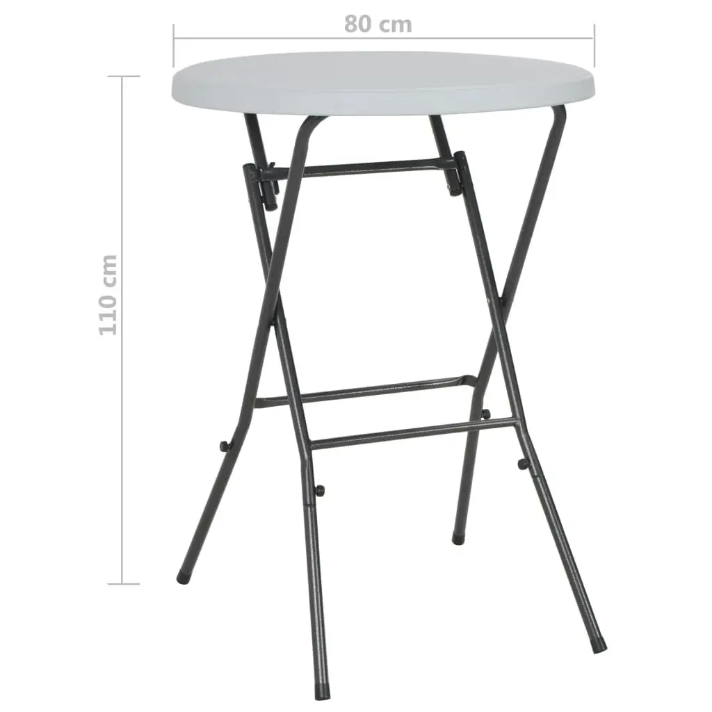 Folding Bar Table Weather-Resistant HDPE Top 80x110cm