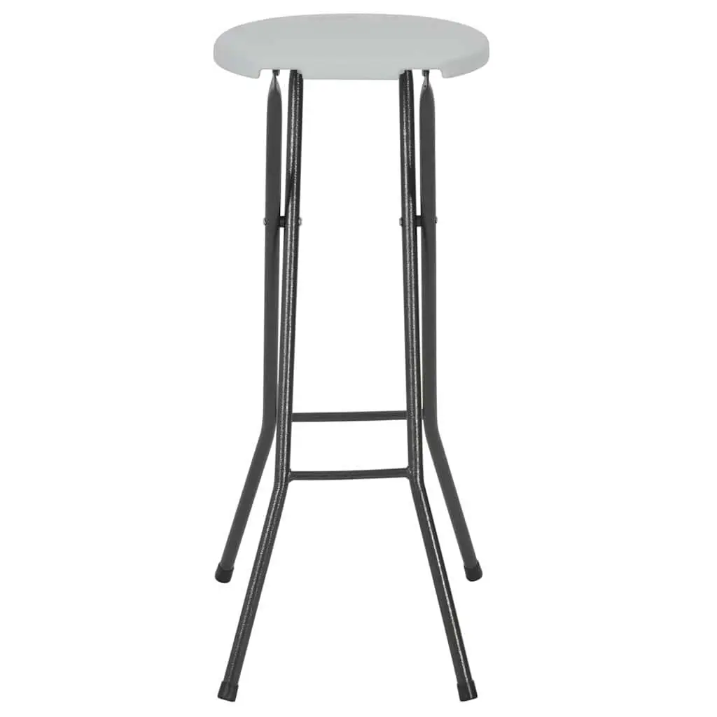 Folding Outdoor Bar Stools 2 Piece Lightweight White Chairs for Garden Patio Balcony