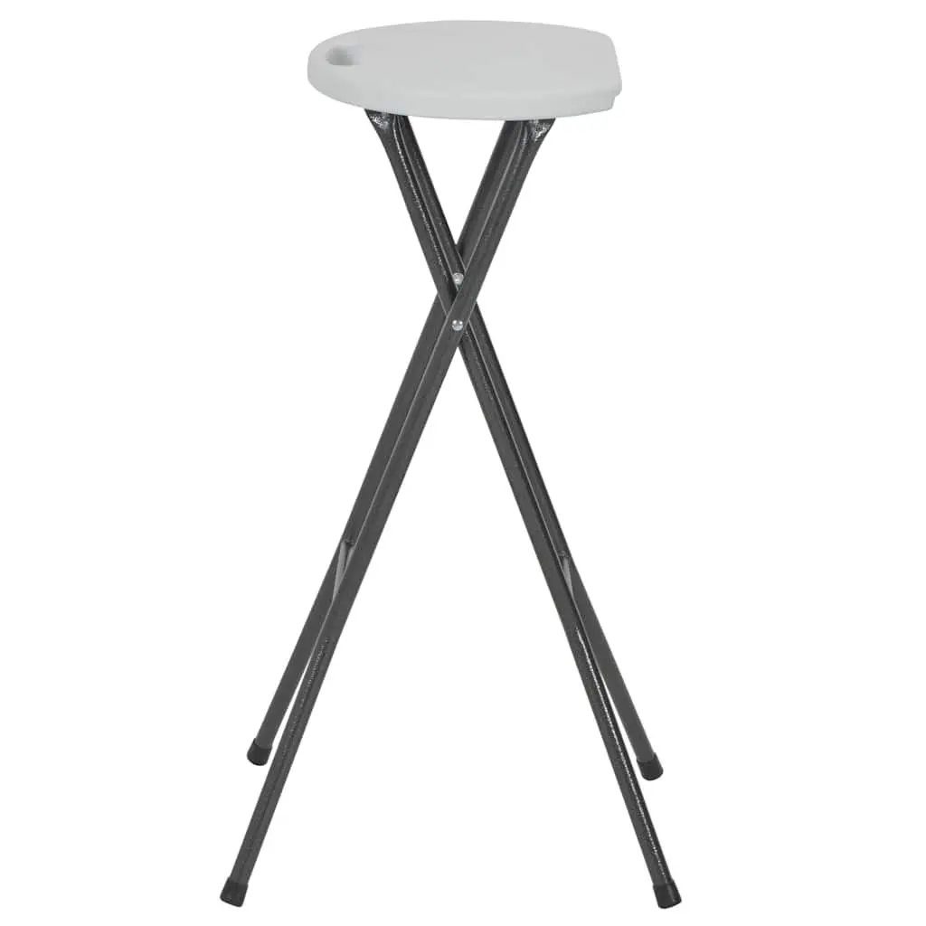Folding Outdoor Bar Stools 2 Piece Lightweight White Chairs for Garden Patio Balcony