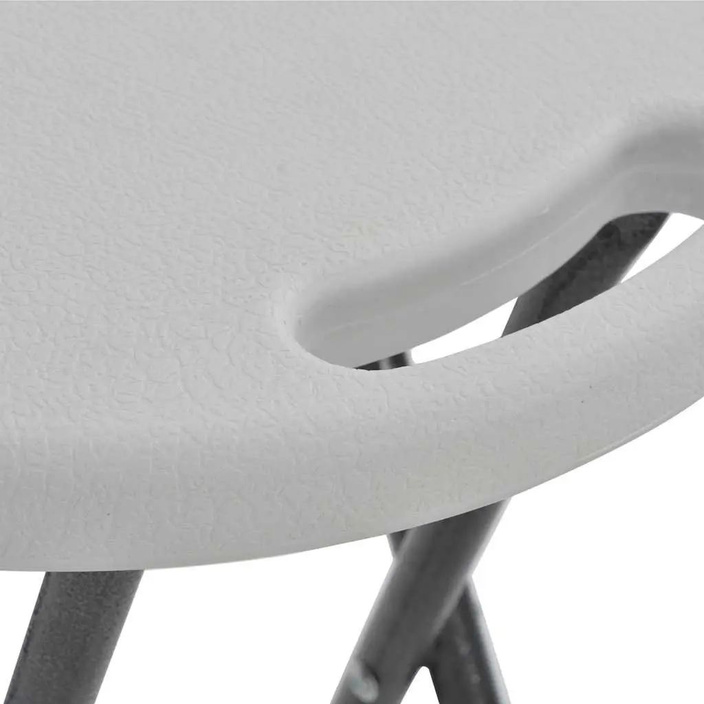 Folding Outdoor Bar Stools 2 Piece Lightweight White Chairs for Garden Patio Balcony