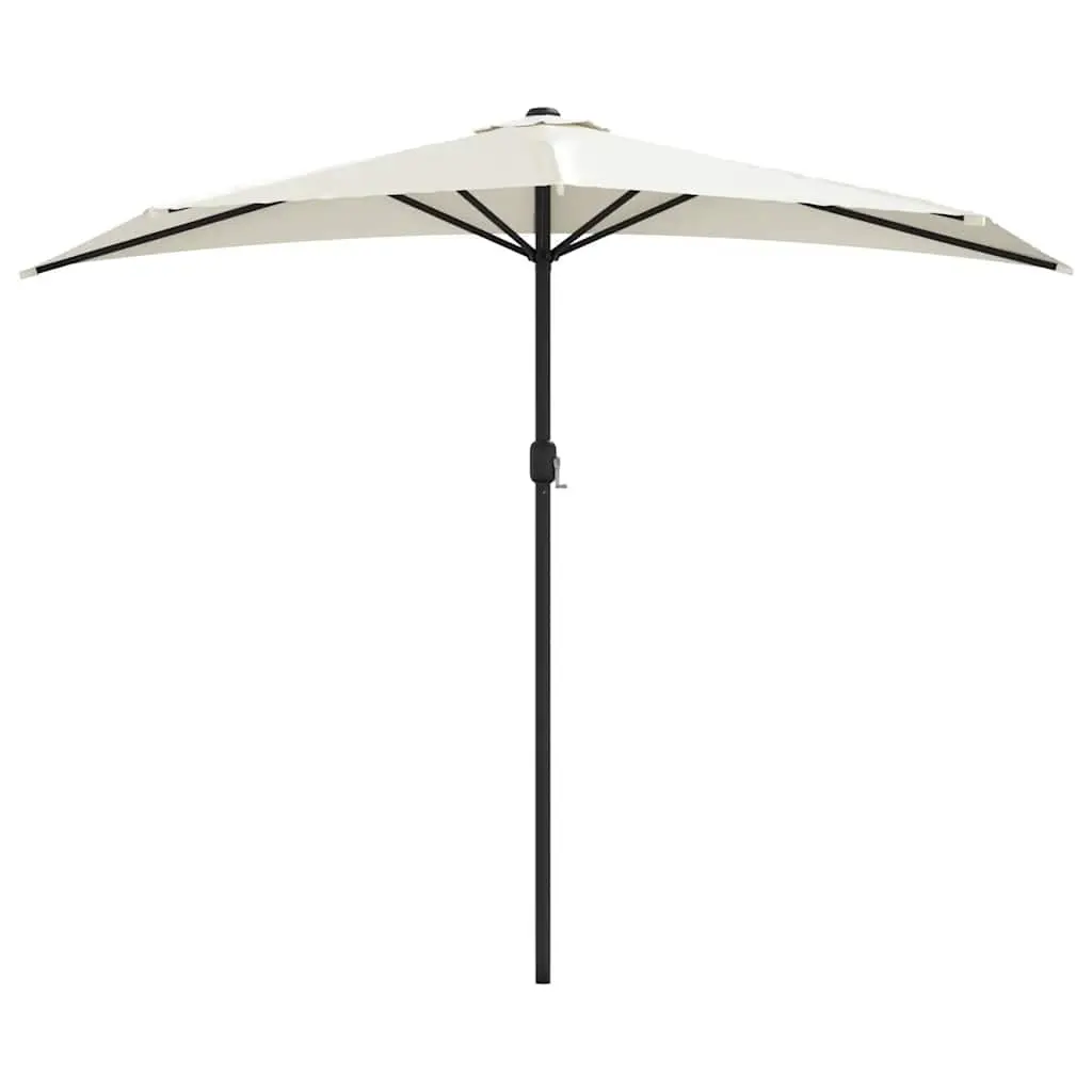 Half Round Garden Parasol UV Protective Crank 270x144cm Beige
