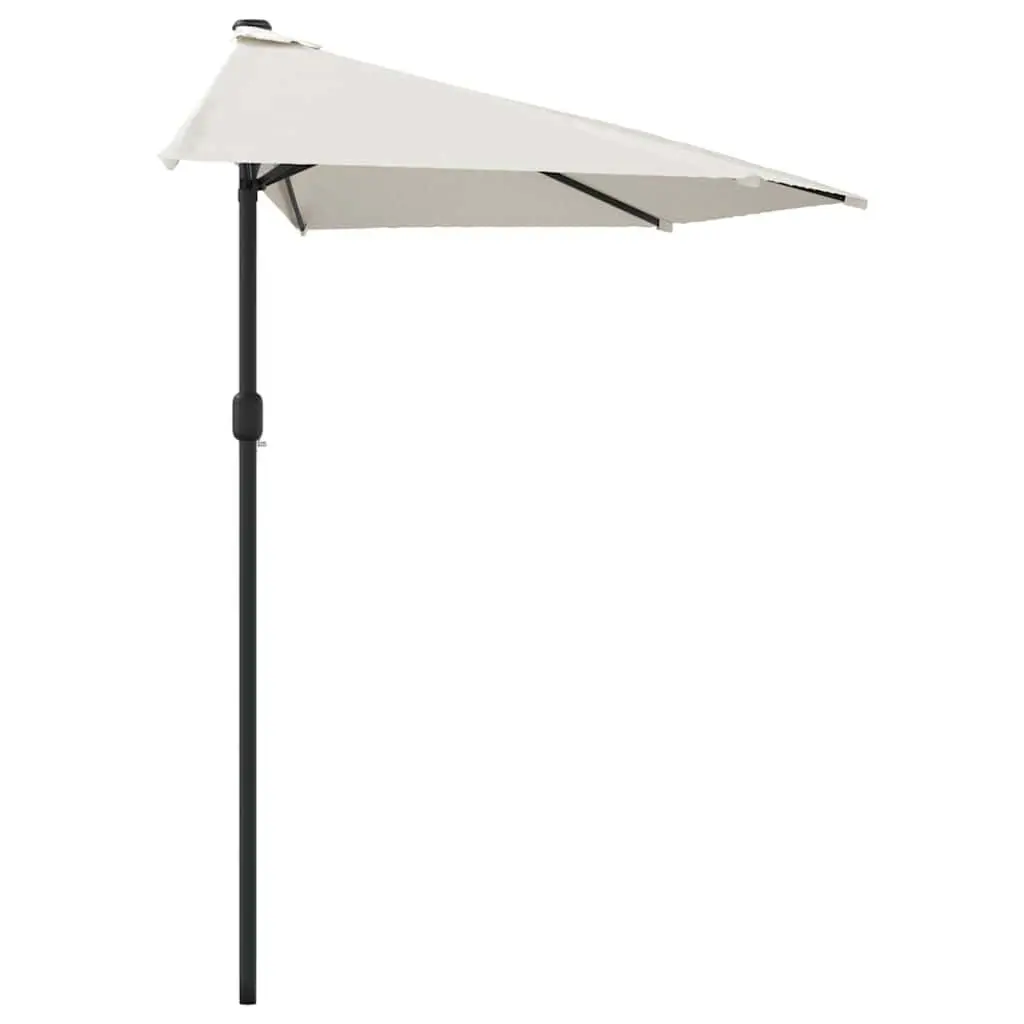 Half Round Garden Parasol UV Protective Crank 270x144cm Beige
