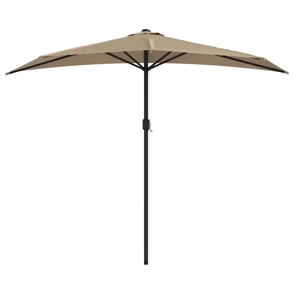 Half Round Garden Parasol Outdoor Shade Umbrella UV Protection Balcony Patio