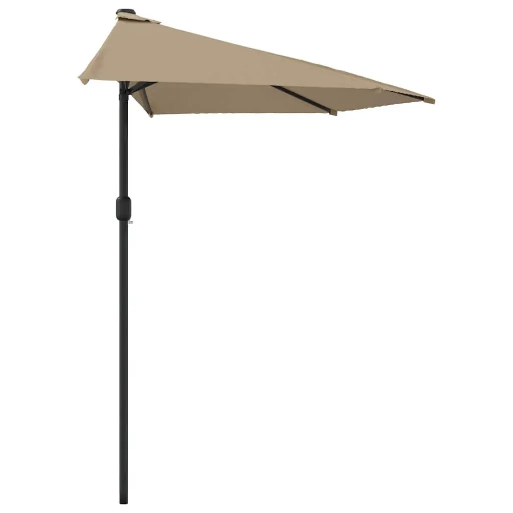 Half Round Garden Parasol Outdoor Shade Umbrella UV Protection Balcony Patio