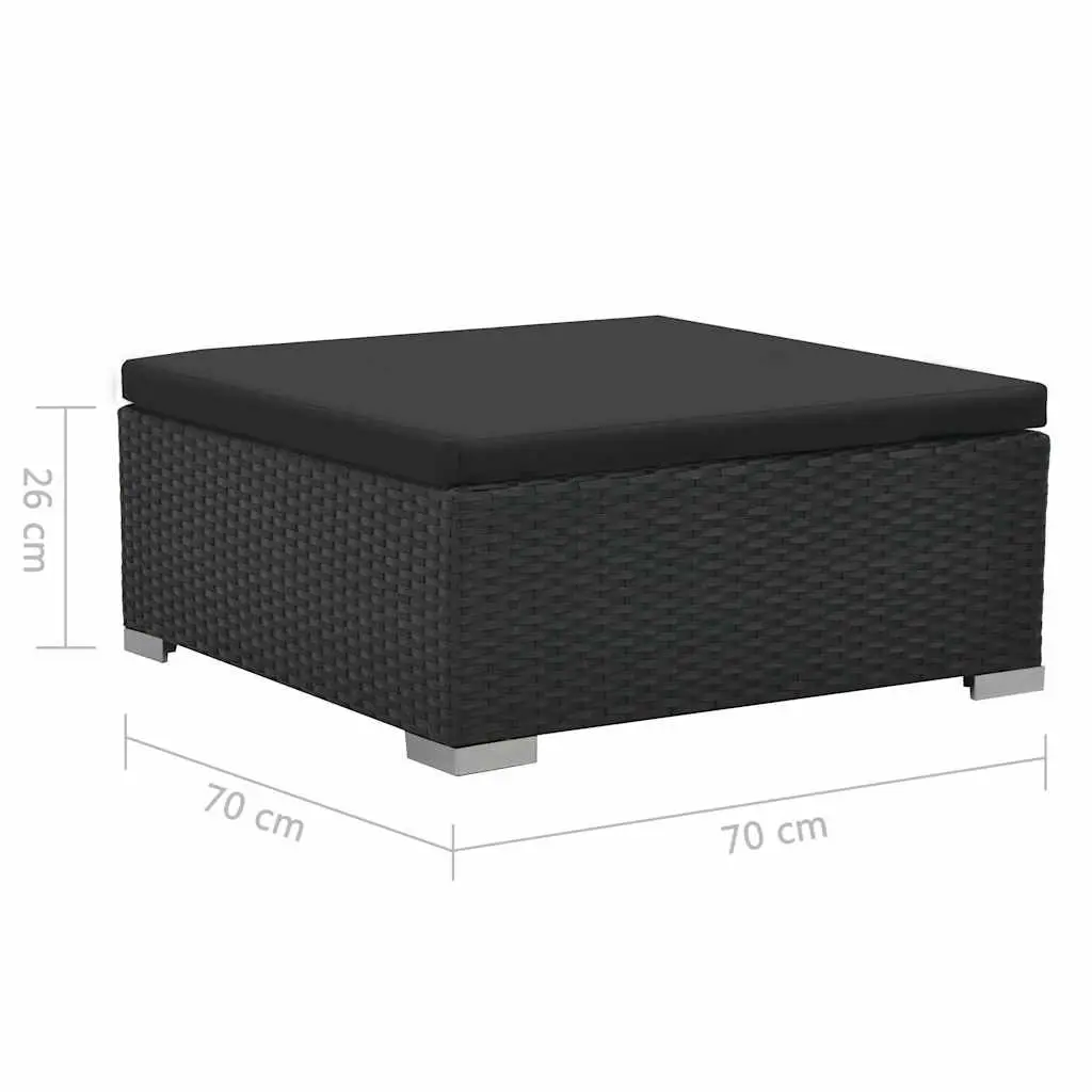Garden Furniture Lounge Set 6 Piece Black Modular Poly Rattan Sofa with Cushions