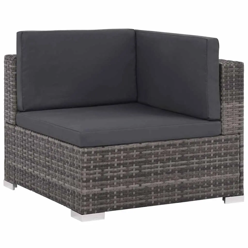 7 Piece Outdoor Garden Lounge Furniture Set Weather-resistant PE Rattan Grey