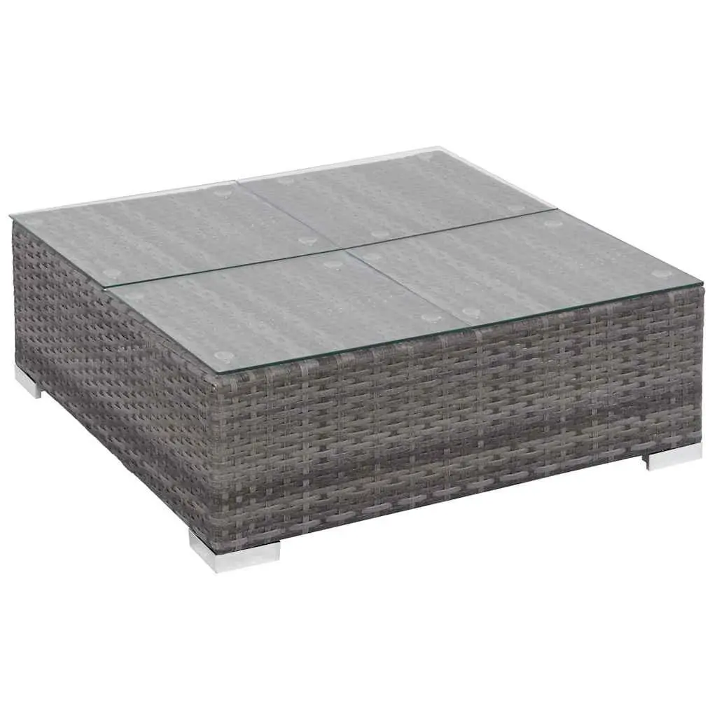 7 Piece Outdoor Garden Lounge Furniture Set Weather-resistant PE Rattan Grey