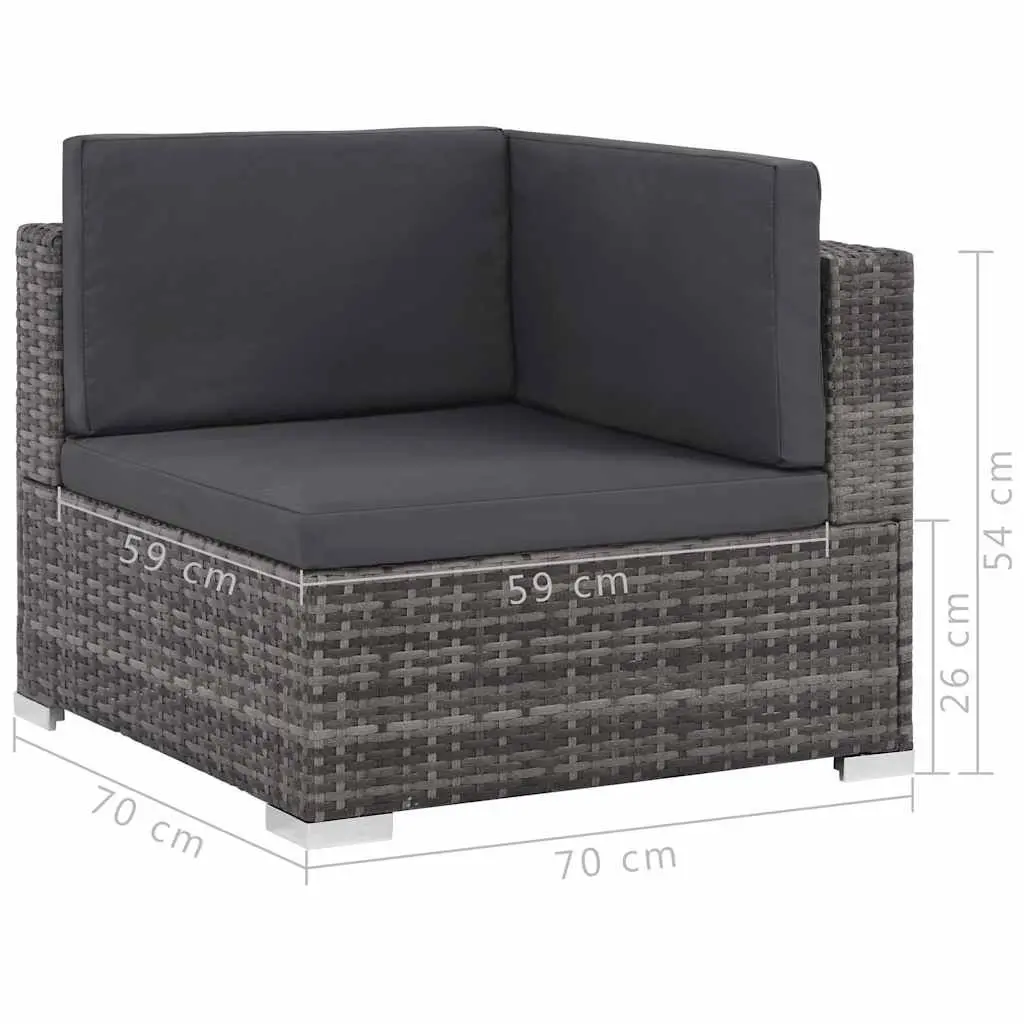 7 Piece Outdoor Garden Lounge Furniture Set Weather-resistant PE Rattan Grey