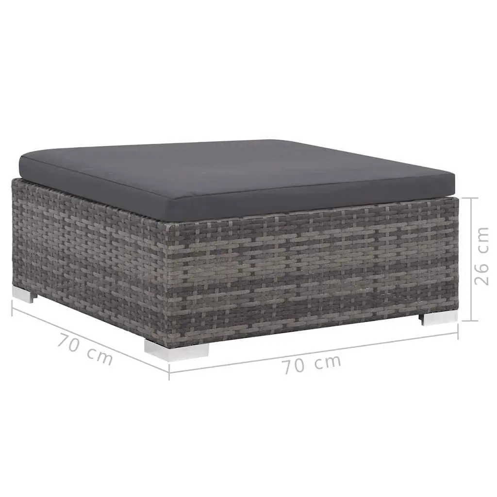 7 Piece Outdoor Garden Lounge Furniture Set Weather-resistant PE Rattan Grey