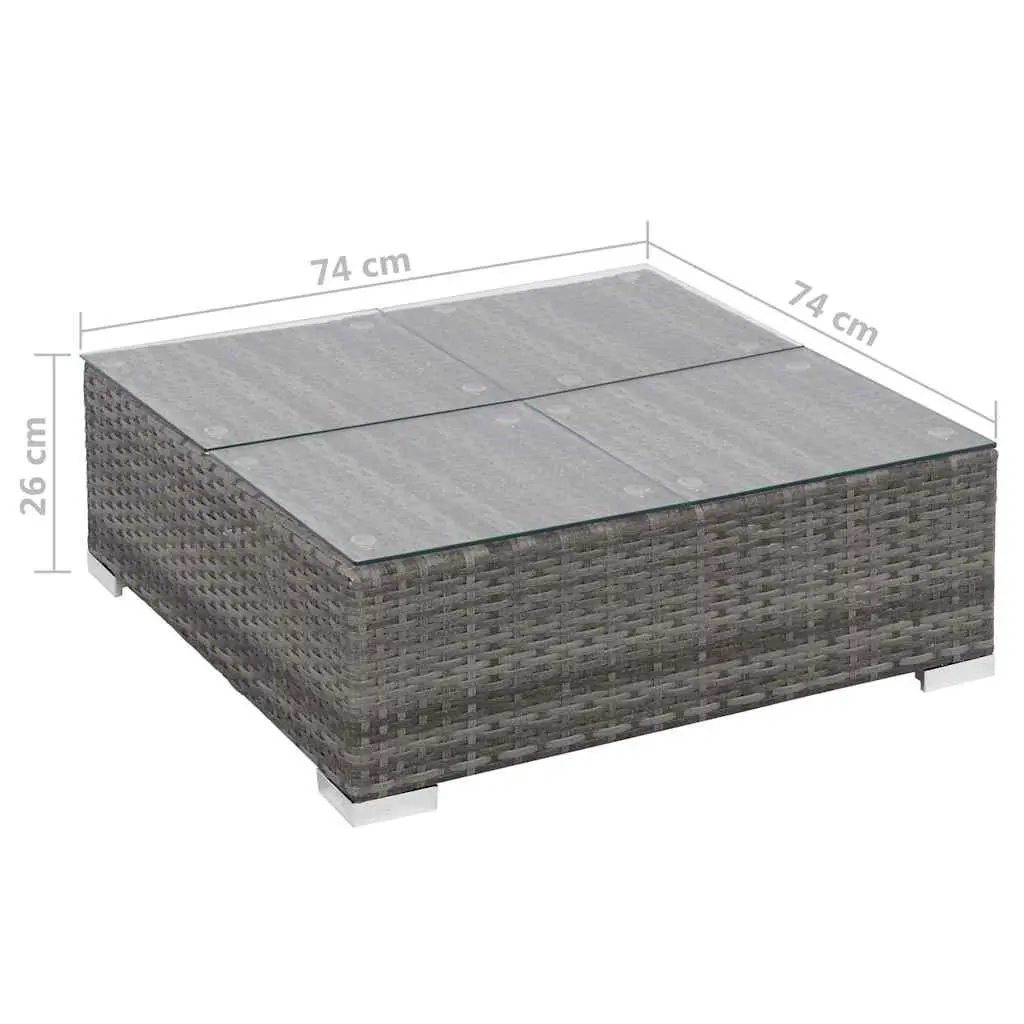 7 Piece Outdoor Garden Lounge Furniture Set Weather-resistant PE Rattan Grey
