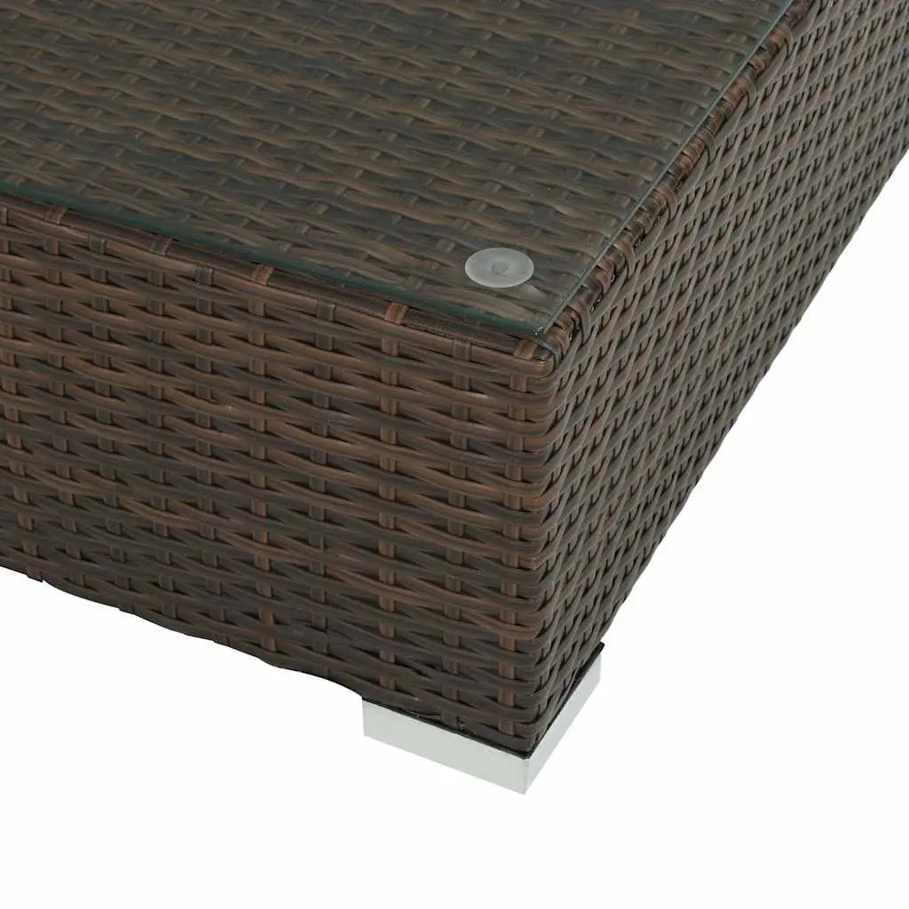 Outdoor Furniture Set 6 Piece Poly Rattan Sofa with Cushions Weather Resistant Brown