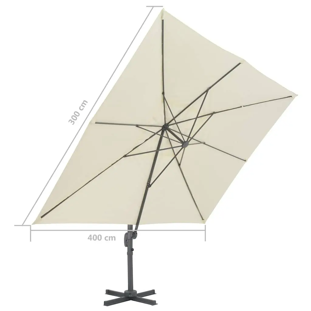 Cantilever Garden Parasol 400x300 cm Hanging Umbrella Outdoor Shade UV