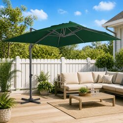 Your 400x300 cm Green Cantilever Umbrella Awaits