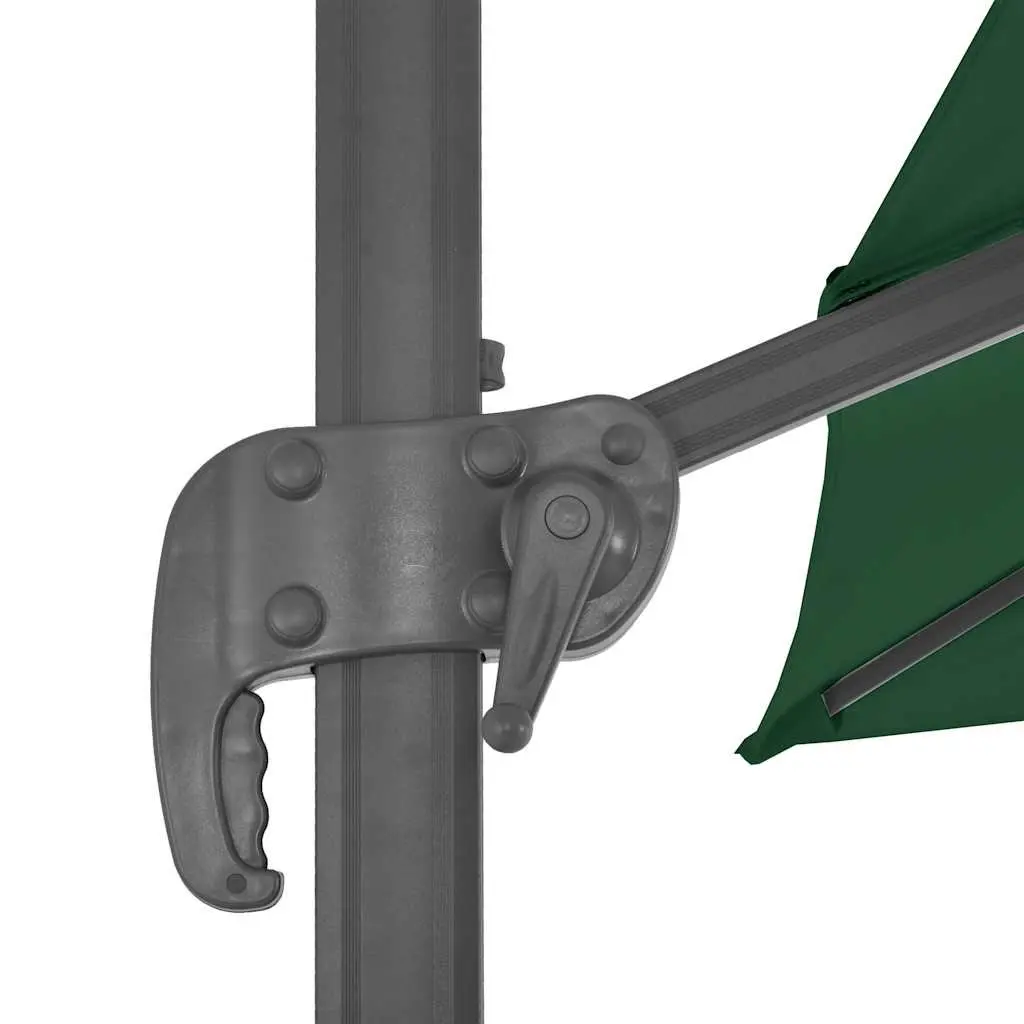Garden Parasol Green 400x300cm UV Protective Hanging Umbrella with Adjustable Cover and 360-degree Rotating Pole