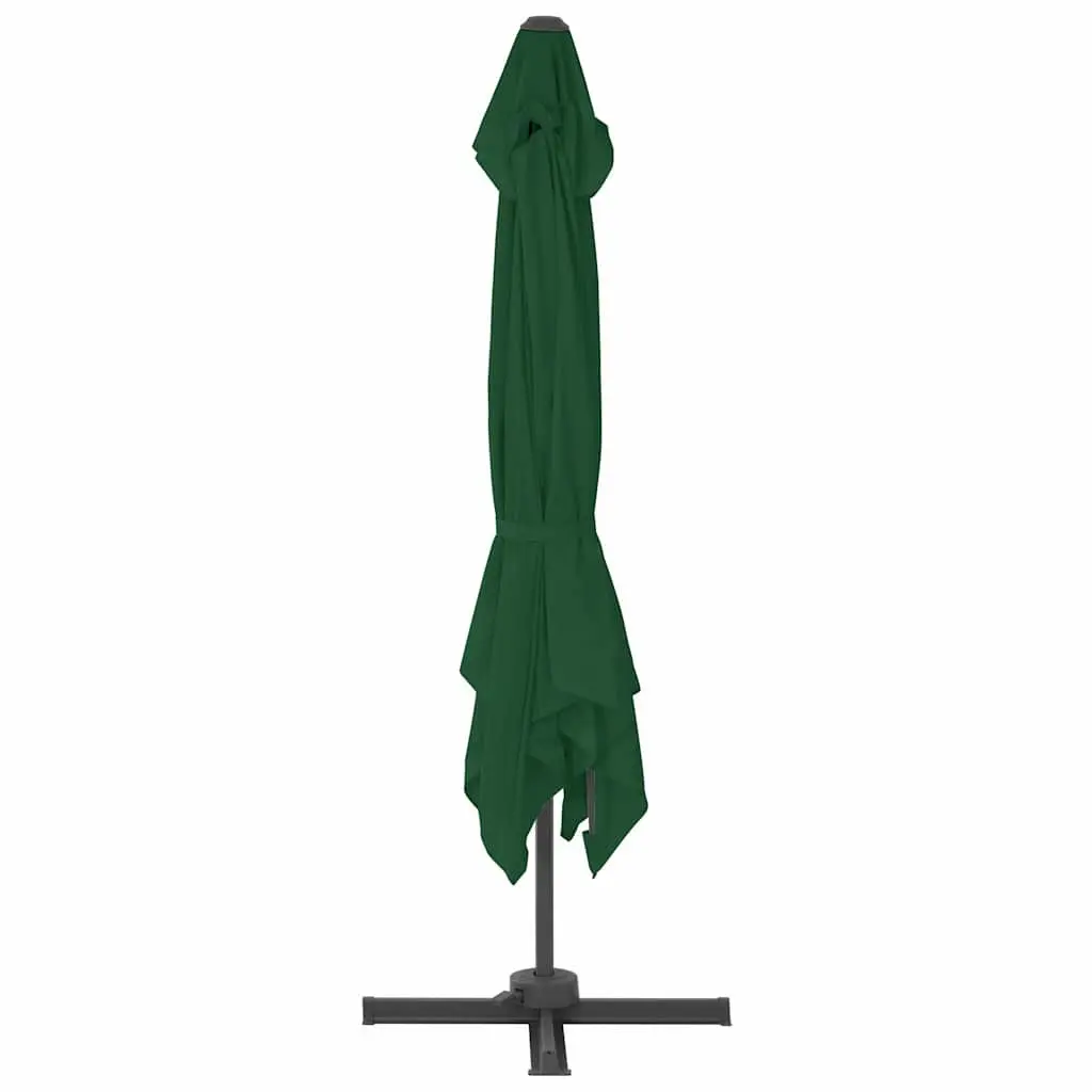 Garden Parasol Green 400x300cm UV Protective Hanging Umbrella with Adjustable Cover and 360-degree Rotating Pole