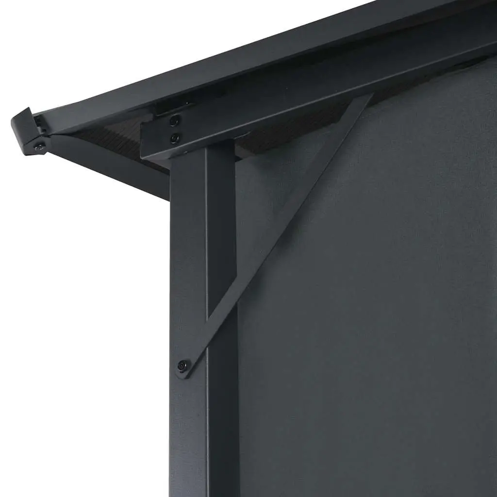 Outdoor Gazebo with Curtains Aluminium 3x3m Black Canopy Pavilion