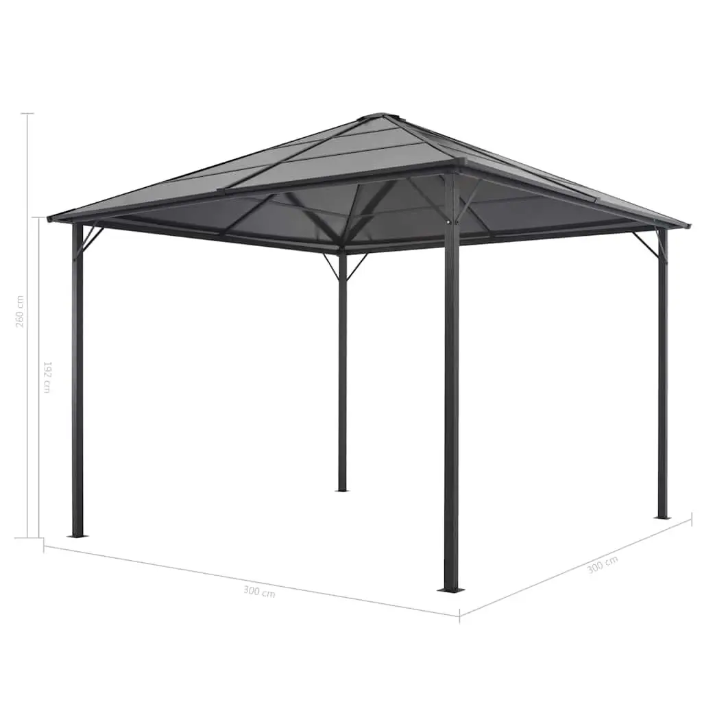 Outdoor Gazebo with Curtains Aluminium 3x3m Black Canopy Pavilion