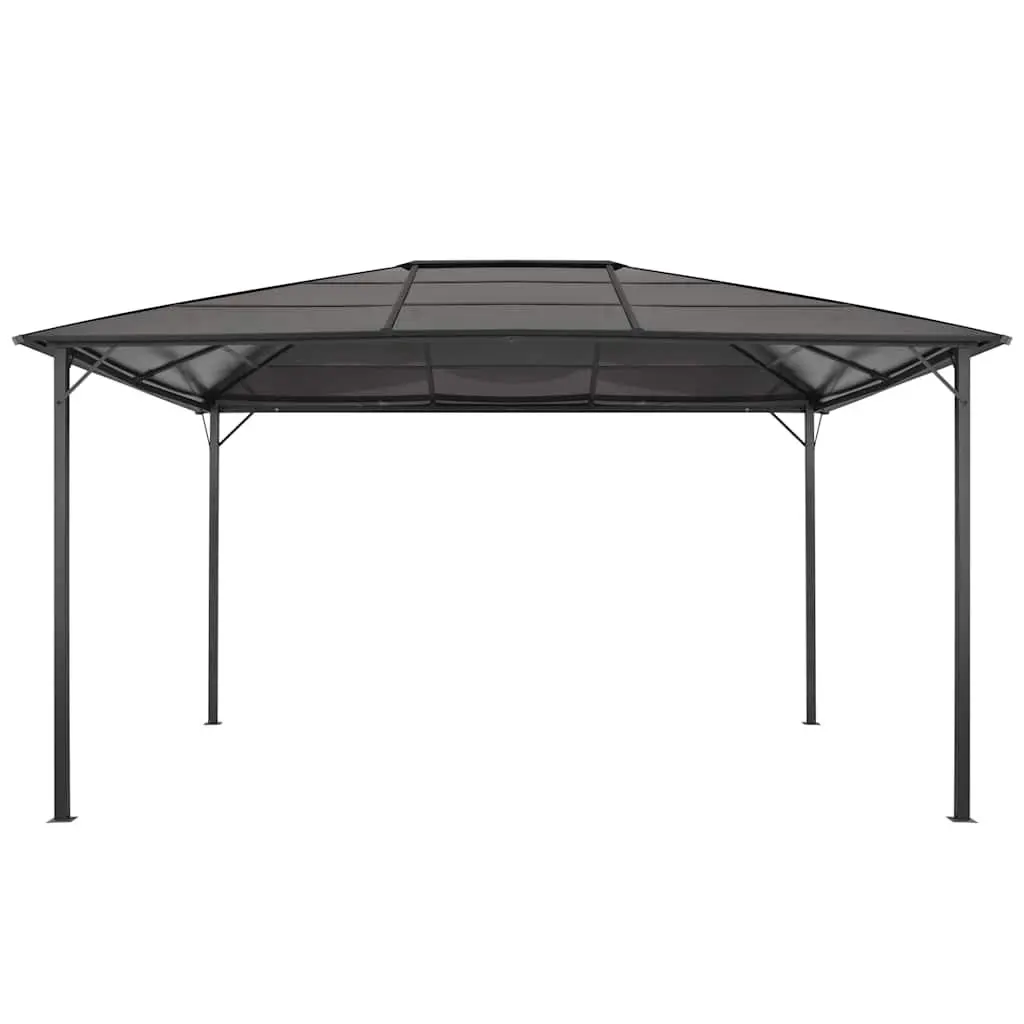Outdoor Gazebo Shelter Black Aluminium Frame 4x3x2.6m UV-Resistant Roof