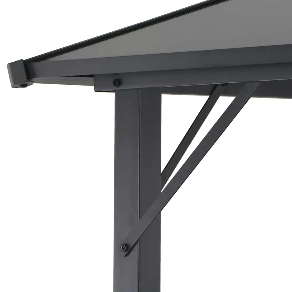 Outdoor Gazebo Shelter Black Aluminium Frame 4x3x2.6m UV-Resistant Roof
