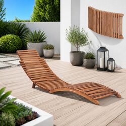 Sun Lounger Folding Garden Chair Outdoor Patio Deck Reclining Lounge Bed