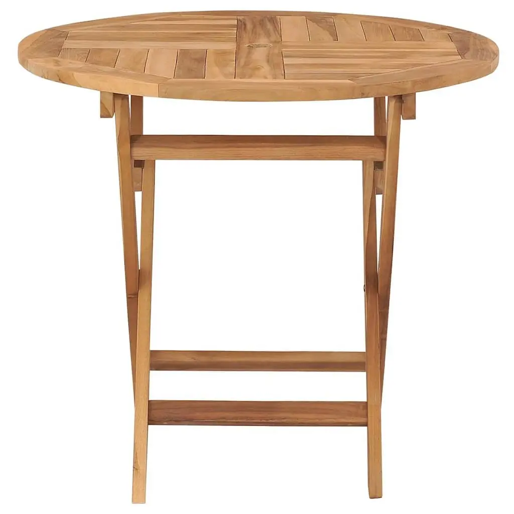Folding Dining Table Solid Teak Wood 85x76cm Outdoor Garden Patio Furniture Brown