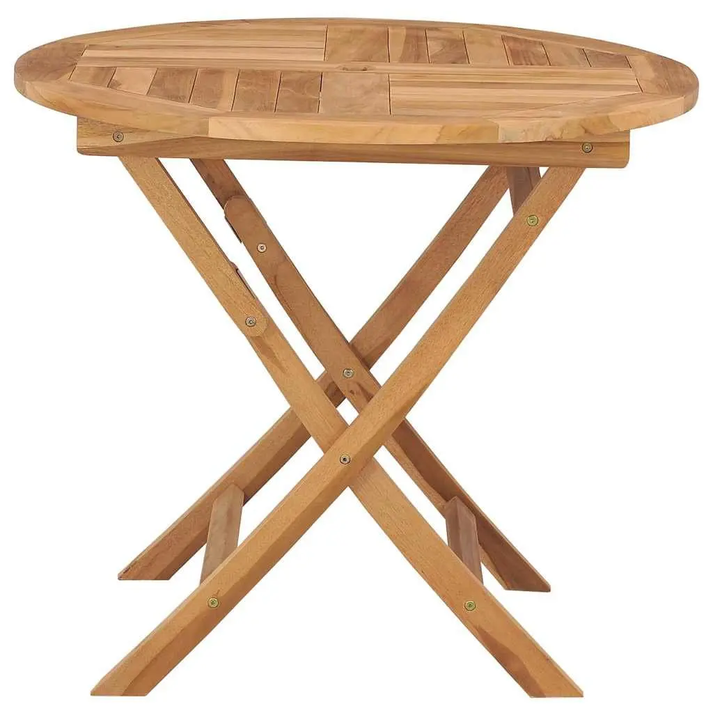 Folding Dining Table Solid Teak Wood 85x76cm Outdoor Garden Patio Furniture Brown