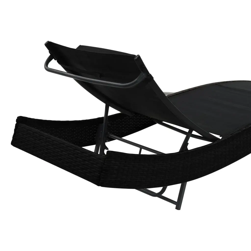 Sun Lounger Adjustable Reclining Garden Chair Outdoor Patio Pool Lounge with Pillow