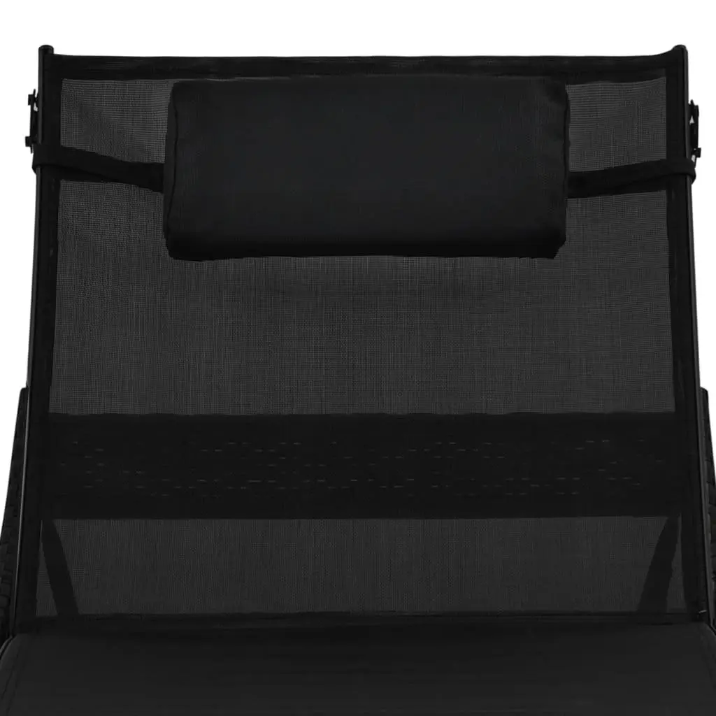 Sun Lounger Adjustable Reclining Garden Chair Outdoor Patio Pool Lounge with Pillow