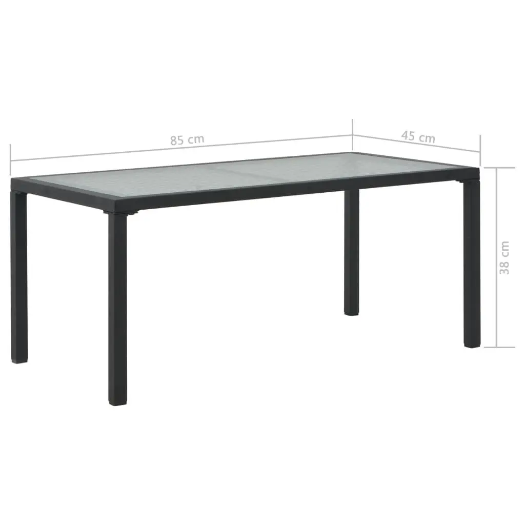 Outdoor Seating Set 3 Piece Lightweight Poly Rattan Sofa and Coffee Table Grey