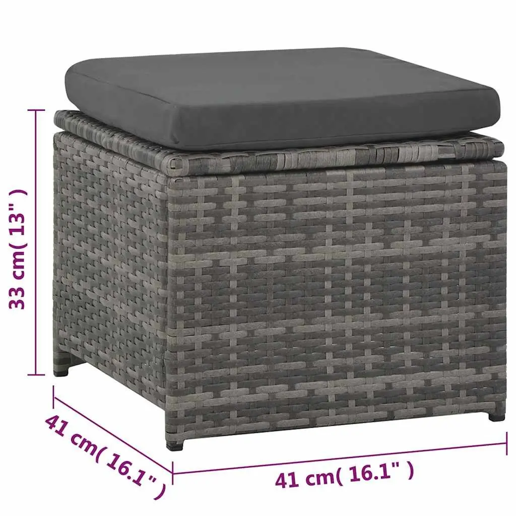 Garden Lounge Set 6 Piece Poly Rattan Outdoor Furniture with Cushions Grey