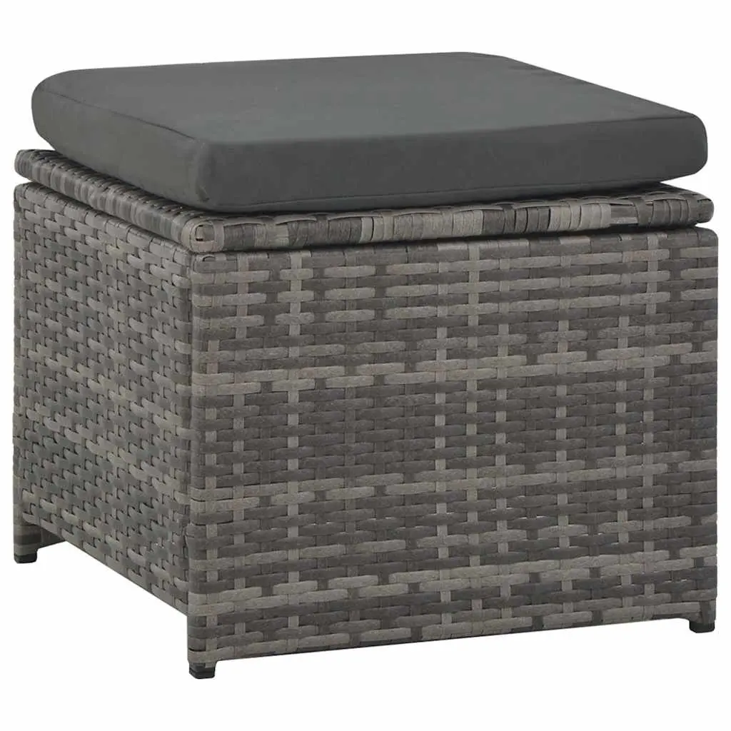 Garden Lounge Set 6 Piece Poly Rattan Outdoor Furniture with Cushions Grey