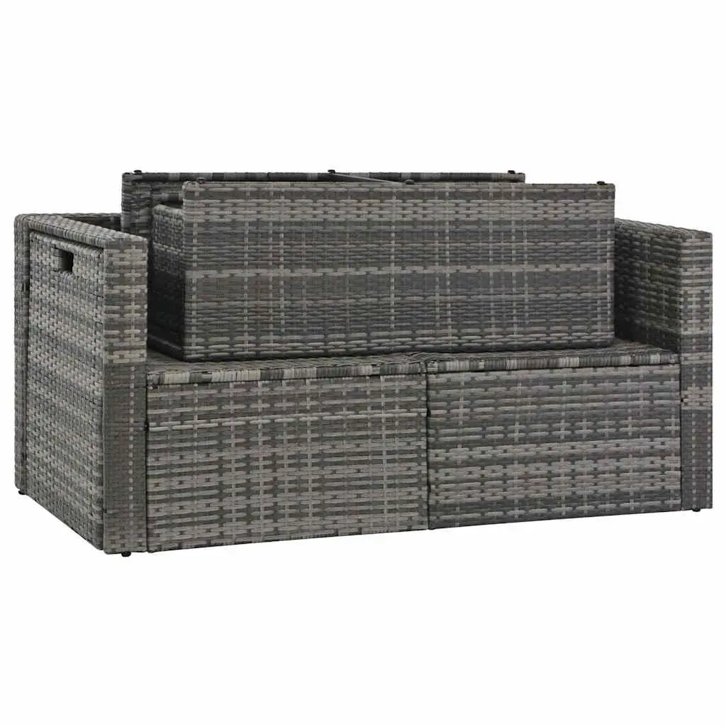 Garden Lounge Set 6 Piece Poly Rattan Outdoor Furniture with Cushions Grey