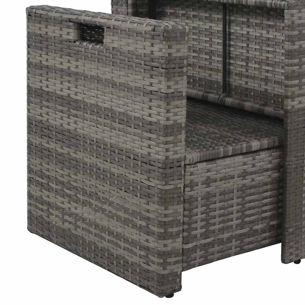 Garden Lounge Set 6 Piece Poly Rattan Outdoor Furniture with Cushions Grey