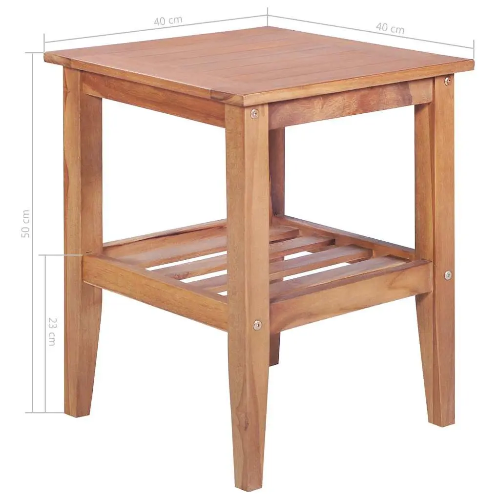 Coffee Table Teak Wood Square 40x40x50 cm Indoor Outdoor Accent Side Table