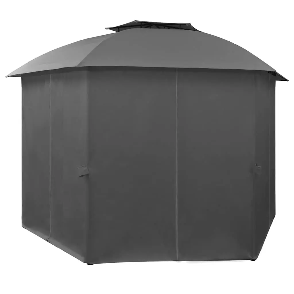 Hexagonal Garden Gazebo Pavilion Tent with Curtains Outdoor Canopy 360 x 265 cm