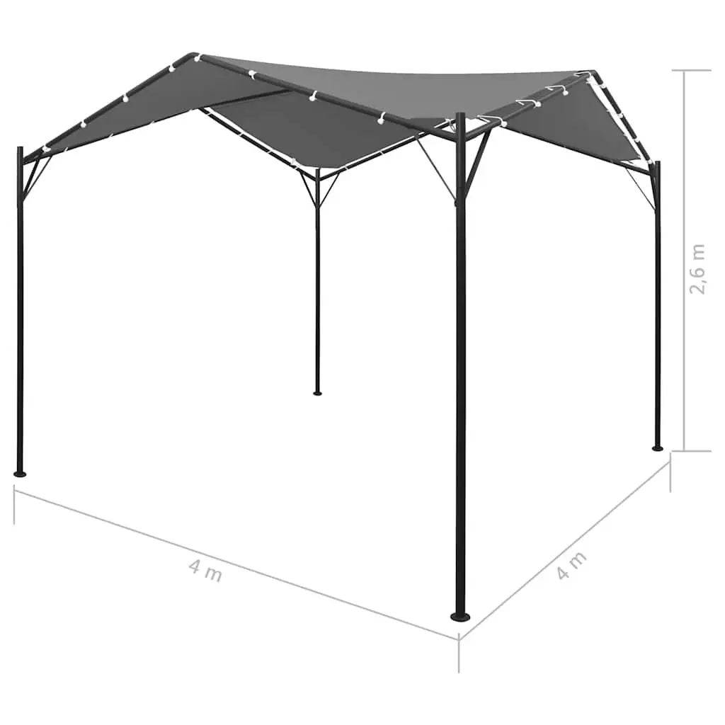 Gazebo UV Resistant 4x4 m Anthracite Garden Outdoor Patio Canopy Frame Tent Shade Structure