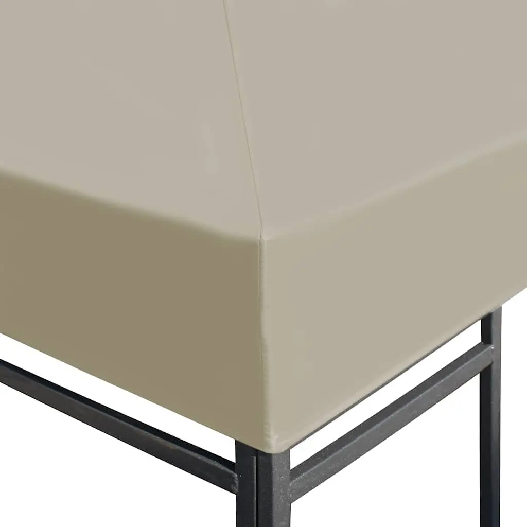 Gazebo Top Cover Water Resistant Polyester 3x3 m Beige Outdoor Canopy Replacement Sunshade Roof Panel