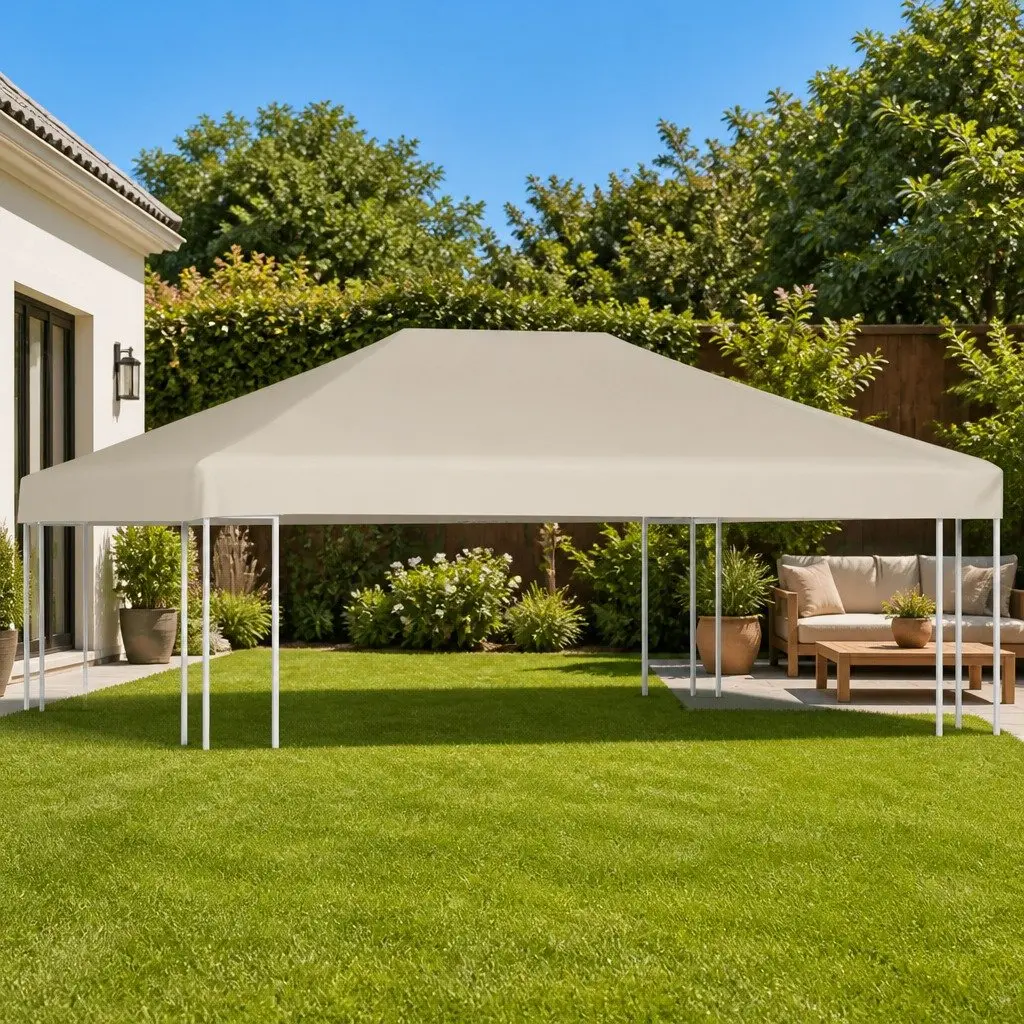 Gazebo Top Cover 4x3 m 310 g/m² Replacement Canopy Outdoor Shelter Beige