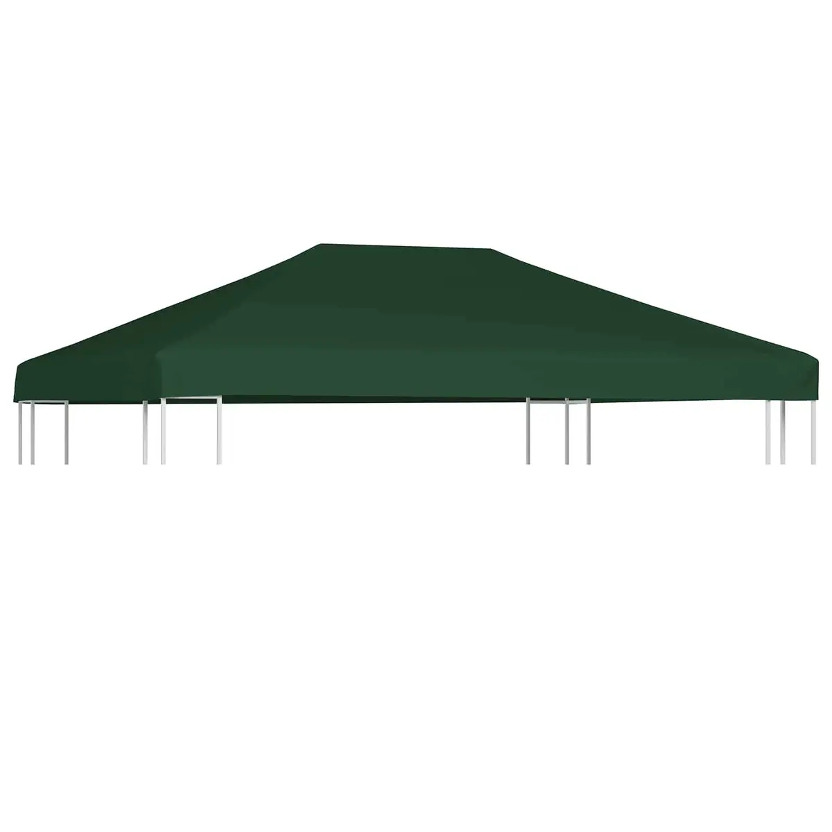 Gazebo Top Cover Water Resistant 4x3 m Green Polyester Replacement Canopy Roof
