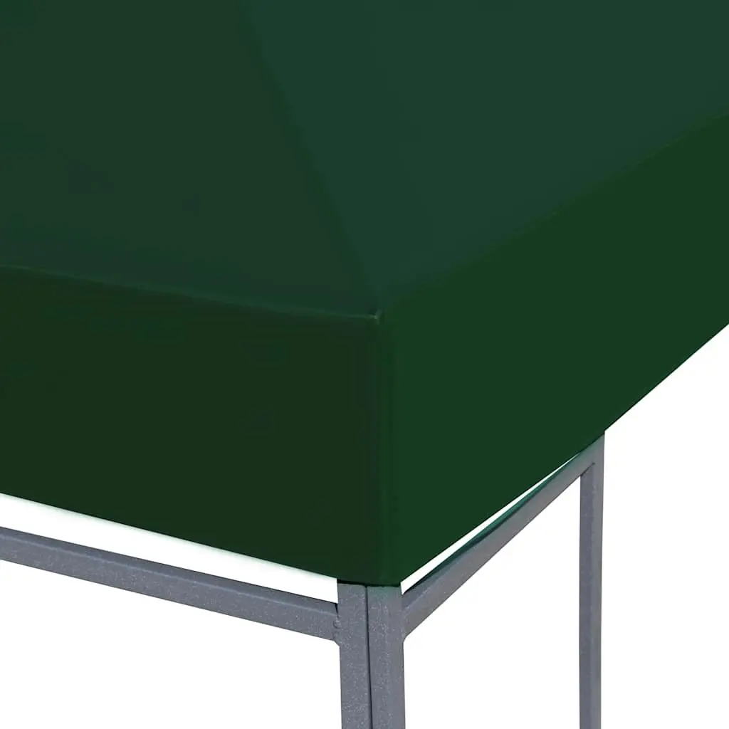 Gazebo Top Cover Water Resistant 4x3 m Green Polyester Replacement Canopy Roof